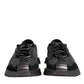 Black Silver Logo Low Top Men Sneakers Shoes