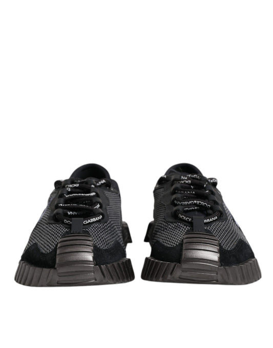 Black Silver Logo Low Top Men Sneakers Shoes