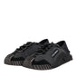 Black Silver Logo Low Top Men Sneakers Shoes