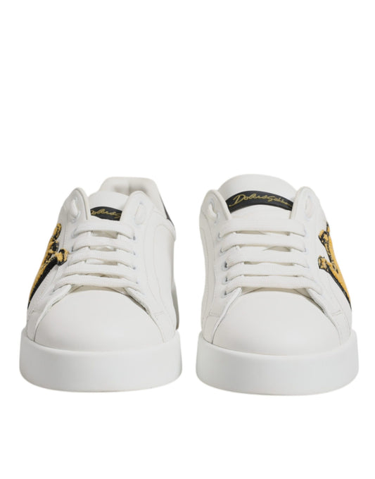 White Royal Crown Low Top Sneakers Shoes