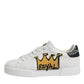 White Royal Crown Low Top Sneakers Shoes