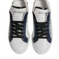 White Blue Crown Low Top Men Sneakers Shoes