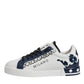 White Blue Crown Low Top Men Sneakers Shoes