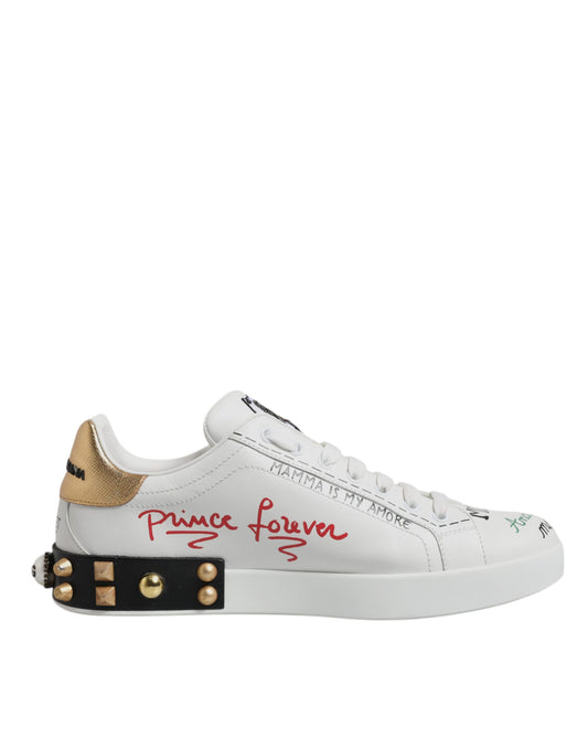 White Sacred Heart Patch Sneakers Shoes