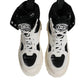 White Padded Mid Calf Lace Up Boots Shoes