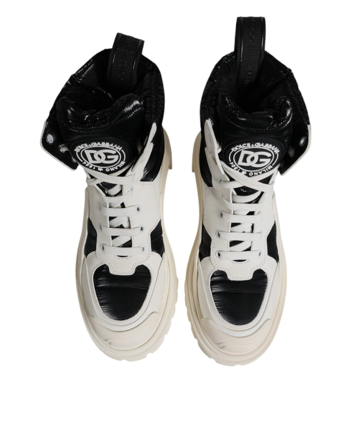 White Padded Mid Calf Lace Up Boots Shoes