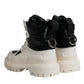 White Padded Mid Calf Lace Up Boots Shoes