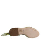 Green Animal Print Ankle Wrap Sandals Shoes