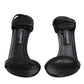 Black Leather Stiletto Heels Sandals Shoes