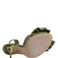Green Python Leather Heels Sandals Shoes