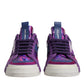 Purple Leather DG Logo Low Top Sneakers Shoes