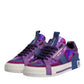 Purple Leather DG Logo Low Top Sneakers Shoes