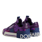Purple Leather DG Logo Low Top Sneakers Shoes