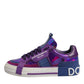 Purple Leather DG Logo Low Top Sneakers Shoes