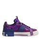 Purple Leather DG Logo Low Top Sneakers Shoes