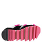 Black Pink Fur Embellished Sneakers Shoes