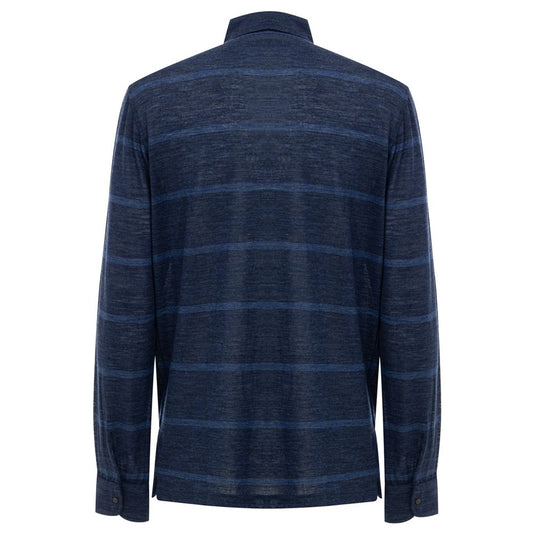 Blue Wool Polo Shirt