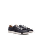 Elegant Blue Leather Sneakers For Men