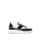 White Fabric And Leather Sneaker