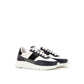 White Fabric And Leather Sneaker
