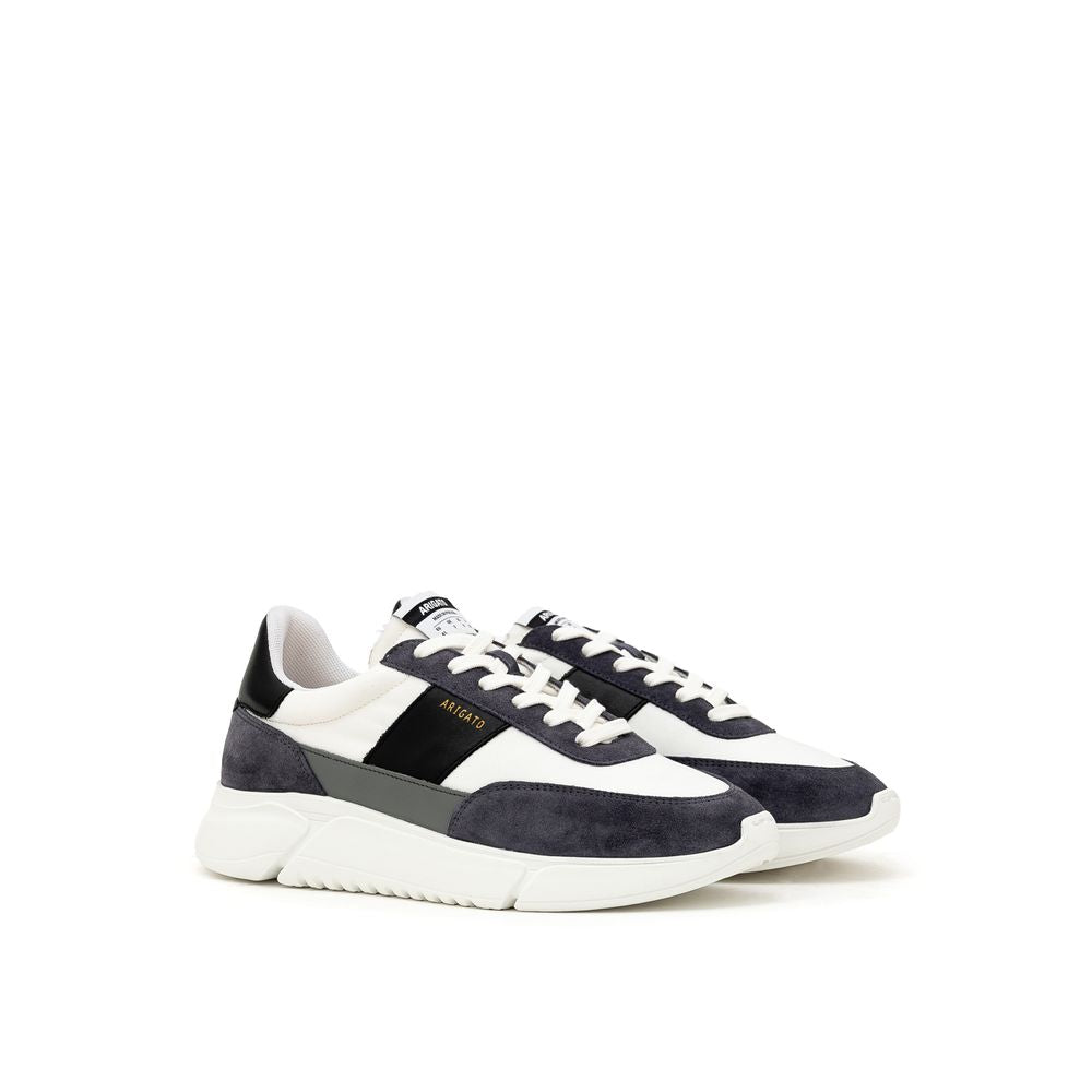 White Fabric And Leather Sneaker