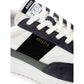 White Fabric And Leather Sneaker