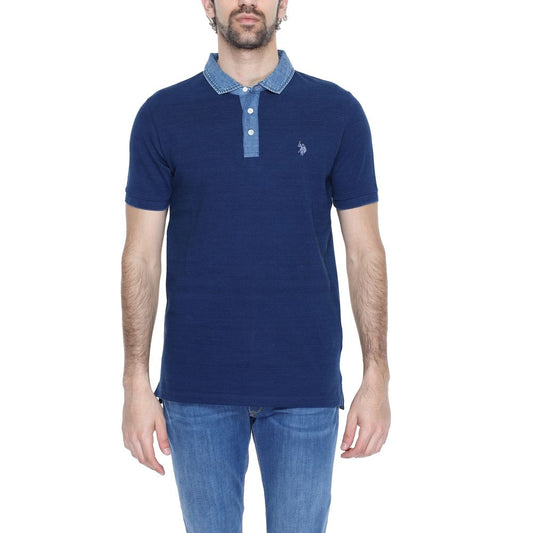 Blue Cotton Polo Shirt