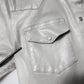 Metallic Gray Cotton Button Down Shirt
