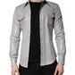 Metallic Gray Cotton Button Down Shirt