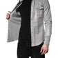 Metallic Gray Cotton Button Down Shirt