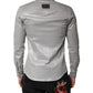Metallic Gray Cotton Button Down Shirt