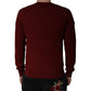 Maroon Cashmere V-neck Men Pullover Sweater