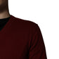 Maroon Cashmere V-neck Men Pullover Sweater