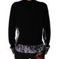 Black Camouflage V-neck Pullover Sweater
