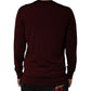 Maroon Cashmere V-neck Men Pullover Sweater