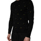 Black Pineapple Crew Neck Pullover Sweater