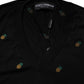Black Pineapple Crew Neck Pullover Sweater