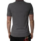 Gray Cotton Crown Collared Polo T-shirt