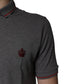 Gray Cotton Crown Collared Polo T-shirt