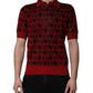 Red Cotton XOXO Collared Polo T-shirt