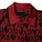 Red Cotton XOXO Collared Polo T-shirt