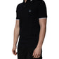 Black Cotton Crown Collared Polo T-shirt