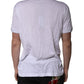 White Cotton Logo Patch V-neck Tee T-shirt