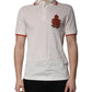White Cotton Logo Collared Polo Men T-shirt