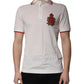White Cotton Logo Collared Polo Men T-shirt