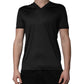 Dark Gray Silk V-neck Short Sleeves T-shirt