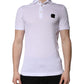 White Cotton Logo Collared Polo T-shirt
