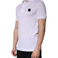 White Cotton Logo Collared Polo T-shirt