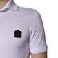 White Cotton Logo Collared Polo T-shirt
