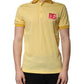 Yellow Cotton Logo Collared Polo T-shirt